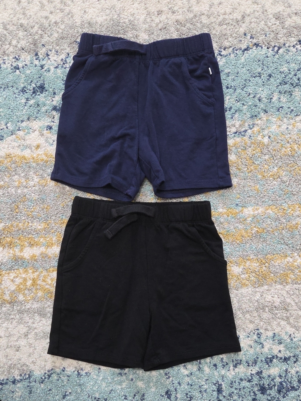 Posh Peanut Navy and Black Bamboo Shorts Set